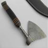 Handmade Damascus Viking Axe, Bearded Axe Chopping Axe,11" Buffalo Horn Handle Axe. Hand Forged Woodsman Axe view 4