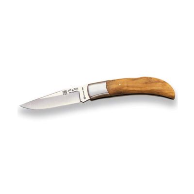 Joker Pocket Knife Artisan Pointer NO06 with Olive Wood Handle, Stainless Steel Ferrule, Blade 3.54 inches MOVA, Fishing Tool, Hunting, Camping and Hiking