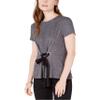 Maison Jules Crew-Neck Tie-Front T-Shirt Charcoal (Large) view 1