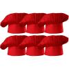 Hyzrz Chef Hat Set of 6 PCS Pack Adult Adjustable Elastic Baker Kitchen Cooking Chef Cap (Red) view 1
