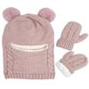 Baby Winter Hat Scarf Mitten Set, Unisex Infant Toddler Kids Hat Scarf (Pink-B, 2-5 Years) view 1