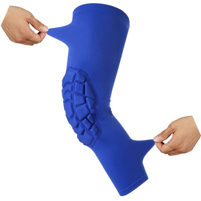 Knee Pads Compression Leg Sleeve Knee Sleeve for All Sports Wrestling Protector Gear, Youth & Adult Sizes, 1 Pair of Knee Paded (Blue_2 Pack, Small)