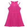 Aislor Kids Big Girls Sequins Mock Neck Shoulder Strappy Gymnastics Leotard Tulle Maxi Dress Lyrical Dancewear Rose Red 8 Years view 3