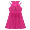 Aislor Kids Big Girls Sequins Mock Neck Shoulder Strappy Gymnastics Leotard Tulle Maxi Dress Lyrical Dancewear Rose Red 8 Years view 4