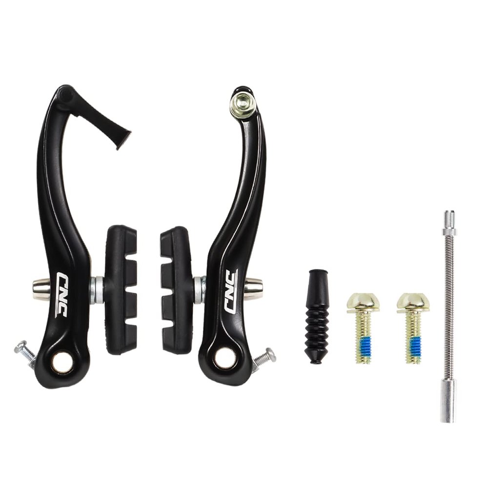 CNC Bicycle V Brake Set for Front/Rear Wheel, Cantilever Brakes with 55mm(L) Pads, Black,1 Piece