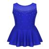CHICTRY Kids Girls Sparkling Rhinestone Dance Dress Spandex Tutu Skating Ballet Gymnastics Leotard Costume r1 Royal Blue 12 view 1
