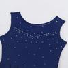 CHICTRY Kids Girls Sparkling Rhinestone Dance Dress Spandex Tutu Skating Ballet Gymnastics Leotard Costume r1 Sparkly Navy Blue 8 view 3
