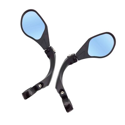 Hafny New Handlebar Bike Mirror, HD,Blast-Resistant, Glass Lens, HF-MR088LS (Left) (HF-M903B-FR01 (Handlebar Fitting One Pair, Blue Glass))