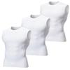 DEVOPS 3 Pack Men's Compression Shirts Sleeveless Workout Tank Top Baselayer for Gym Training, Running, Moisture Wicking (Medium, White/White/White)