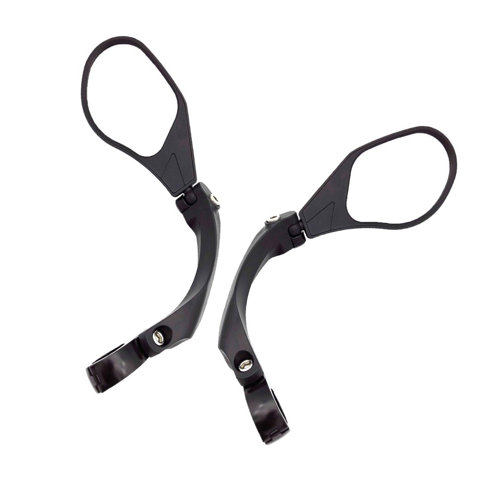 Hafny New Handlebar Bike Mirror, HD,Blast-Resistant, Glass Lens, HF-MR088LS (Left) (HF-M903S-FR01 (Handlebar Fitting One Pair, Silver Glass))