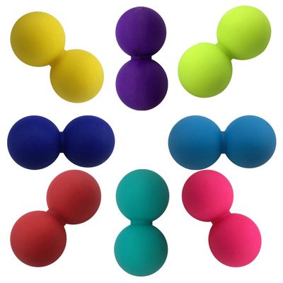 EliteShine Double Lacrosse Massage Ball for Myofascial Trigger Point Release & Deep Tissue Massagefor Physical Therapy, Muscle Relaxer, Acupoint Massage (Material: Silicon, Random Color)