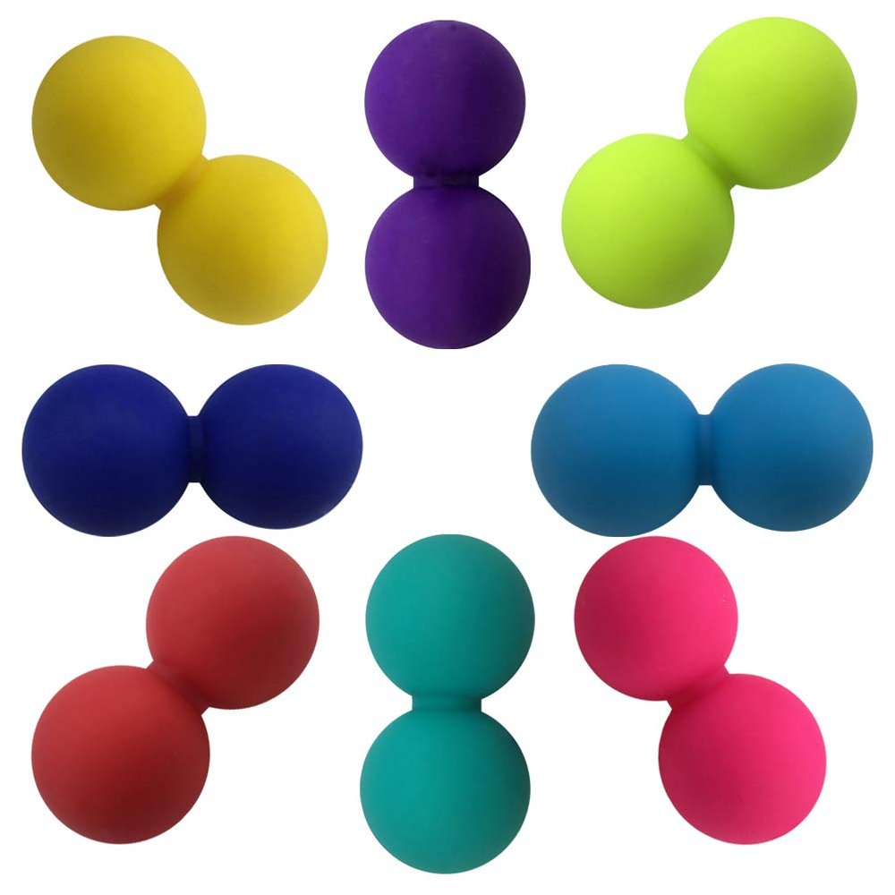 EliteShine Double Lacrosse Massage Ball for Myofascial Trigger Point Release & Deep Tissue Massagefor Physical Therapy, Muscle Relaxer, Acupoint Massage (Material: Silicon, Random Color)