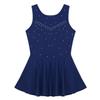 ACSUSS Kids Girls Rhinestone Roller Figure Skating Leotard Ballet Ice-skating Gymnastics Competition Costume Navy Blue 12 Years view 3