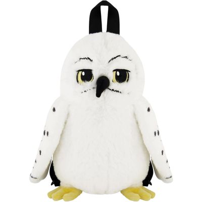 Harry Potter Mini Backpack, Hedwig Owl Plush Small Travel Bag Purse for Men and Women, Adjustable Shoulder Straps, White, 10 Inch