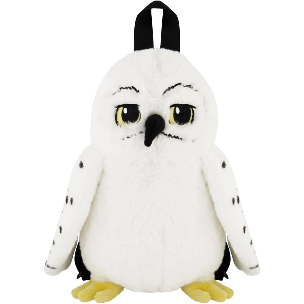 Harry Potter Mini Backpack, Hedwig Owl Plush Small Travel Bag Purse for Men and Women, Adjustable Shoulder Straps, White, 10 Inch
