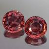 Ploy-thai 3.25CT STUNNNING AA Pair 6.8MM Round Orange Pink Zircon Natural view 2