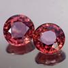 Ploy-thai 3.25CT STUNNNING AA Pair 6.8MM Round Orange Pink Zircon Natural view 3