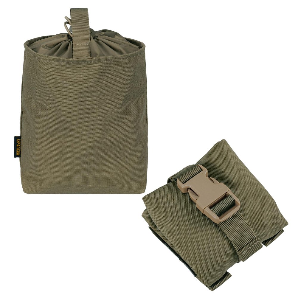 EXCELLENT ELITE SPANKER Tactical Folding Dump Pouch Utility Tool Bag Military Molle Drawstring Ammo Magazine Pouch (Ranger Green)