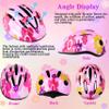 Lamsion Kids Helmet Adjustable with Sports Protective Gear Set Knee Elbow Wrist Pads for Toddler Ages 5 to 8 Years Old Boys Girls Cycling Skating Scooter Helmet-(Pink Sun Flower) view 3