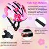 Lamsion Kids Helmet Adjustable with Sports Protective Gear Set Knee Elbow Wrist Pads for Toddler Ages 5 to 8 Years Old Boys Girls Cycling Skating Scooter Helmet-(Pink Sun Flower) view 4