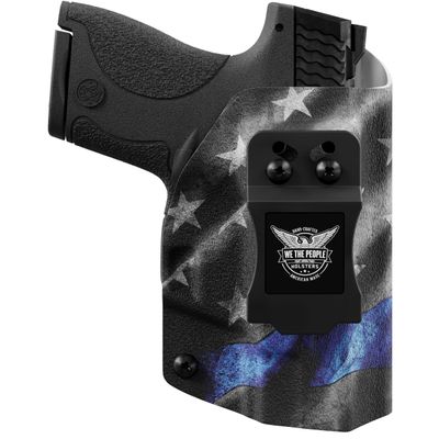We The People Holsters - Thin Blue Line - Left Hand - IWB Holster Compatible with Glock 34/MOS / 35/MOS RDS