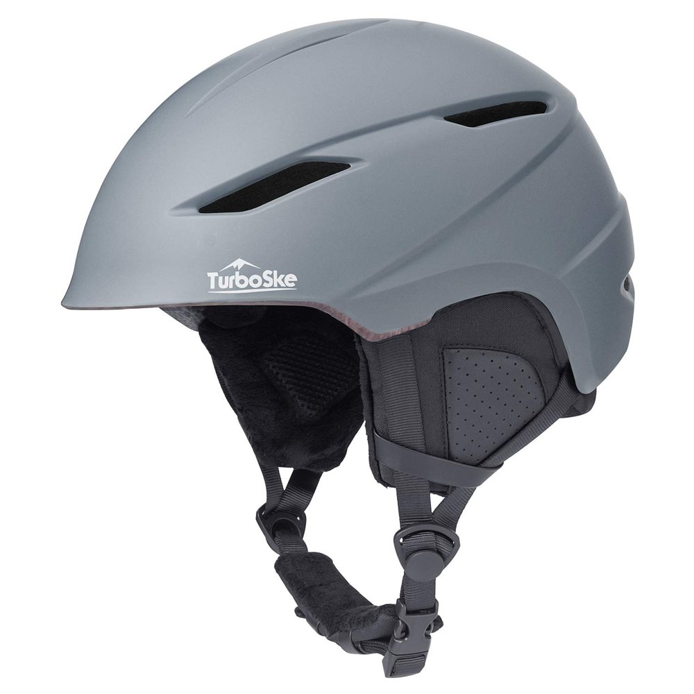 TurboSke Ski Helmet, Snowboard Helmet Snow Sports Helmet, Audio Compatible and Lightweight, ASTM Standard Helmet for Men, Women and Youth (M, Gray)