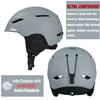 TurboSke Ski Helmet, Snowboard Helmet Snow Sports Helmet, Audio Compatible and Lightweight, ASTM Standard Helmet for Men, Women and Youth (M, Gray) view 2