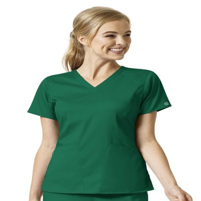 WonderWink Womens Women's Four Pocket V-Neck Top Medical Scrubs Shirt, Hunter, 2X US