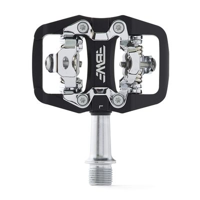 BW USA Rock Garden Flat Pedal - SPD Compatible Clipless MTB Bike Pedals - Black