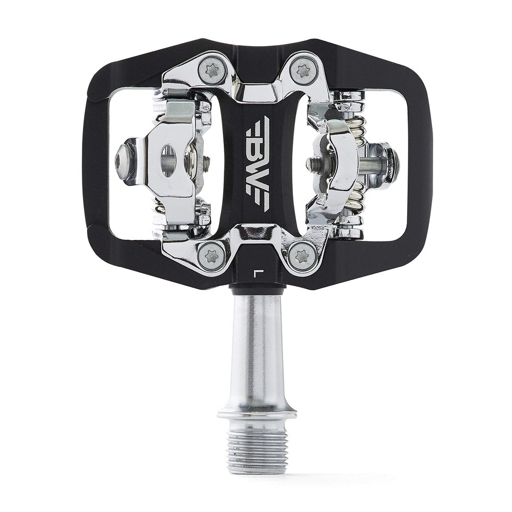 BW USA Rock Garden Flat Pedal - SPD Compatible Clipless MTB Bike Pedals - Black