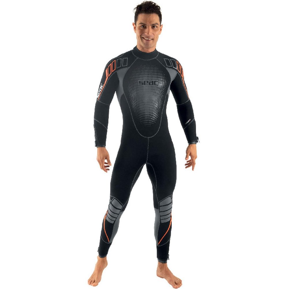 Seac Komoda Man, Ultra Comfortable Scuba Diving Wetsuit in 5 mm Superelastic Neoprene, Rear Zip