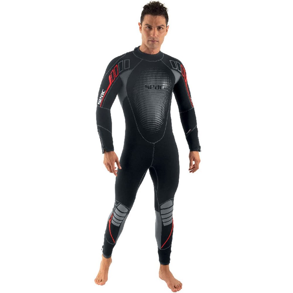 Seac Komoda Man, Ultra Comfortable Scuba Diving Wetsuit in 7 mm Superelastic Neoprene, Rear Zip