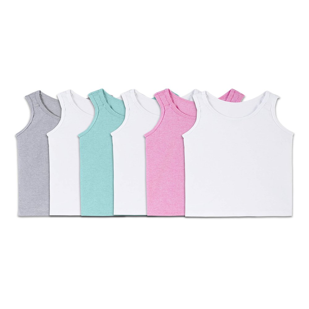 Fruit of The Loom Girls Undershirts (Camis, Toddler Tank-6 Pack-Assorted, 2-3T