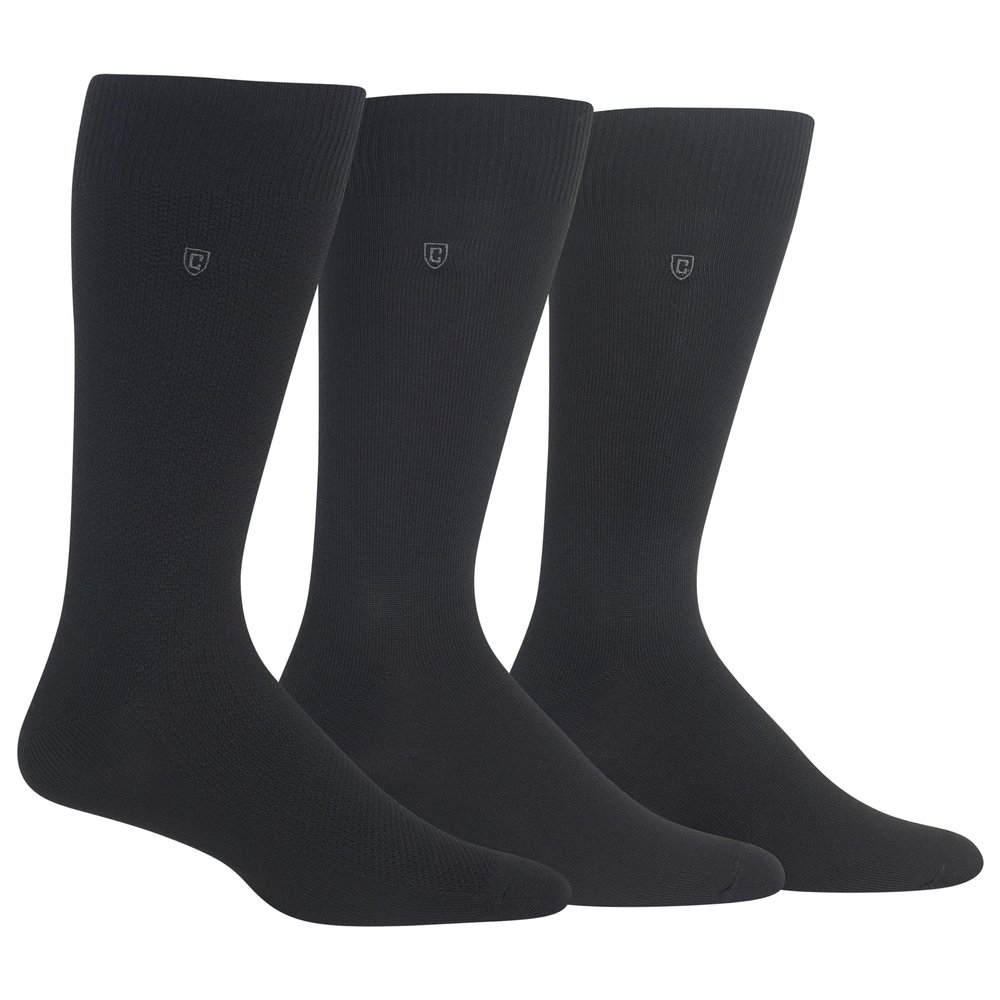 Chaps Mens Super Soft Dress Crew - 3 Pair Pack Patterns And Textures Casual Sock, Black Birdseye Textured, 6-12 US