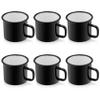 P&P CHEF Enamel Camping Coffee Mug Set of 6, Small Colored Mugs Cups for Family Gathering/Friend Party/Camping/Picnic/Fishing, Lightweight & Portable -12 Ounce, 350ML & Black view 1