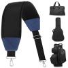 BIG TEETH Golf Bag Strap Single Padded Shoulder Strap Adjustable Thick Pad Straps Universal Replacement Quick Release (Black and blue with 2 clips) view 1
