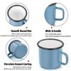 P&P CHEF Enamel Camping Coffee Mug Set of 6, Small Colored Mugs Cups for Family Gathering/Friend Party/Camping/Picnic/Fishing, Lightweight & Portable -12 Ounce, 350ML & Blue view 3