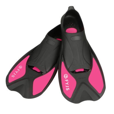 F FYJS Short Swim Fins,Travel Size Diving Flippers with Mesh Carrying Bag for Adult Men Women