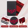 BIG TEETH Golf Scorecard Holder Yardage Book Cover USA Pattern Golf Accessories Leather Fit for Most Back Pocket (Red) view 4