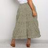 BTFBM Women 2026 Spring Summer Long Skirts Dress Boho Floral Elastic Waist Split Ruffle High Low Beach Maxi Skirt Clothes(Green, Small) view 4