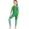 Kids Girls Swimsuit One Piece Water Sports UPF 50 Sun Protection Rash Guard Long Sleeves Front Zip Full Suit Thermal Wetsuit Swimwear for Swimming Diving Snorkeling Surfing Green 7-8 Years view 3