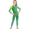 Kids Girls Swimsuit One Piece Water Sports UPF 50 Sun Protection Rash Guard Long Sleeves Front Zip Full Suit Thermal Wetsuit Swimwear for Swimming Diving Snorkeling Surfing Green 7-8 Years view 4
