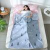 Sleeping Bag Liner Cotton Sleep Sacks Adults with Open Side Buckle Tear-Proof and Carrying Pouch, Camping Travel Sheets with Full Length Zipper,D,120x220cm(47x87) view 1