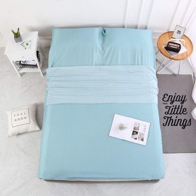 Sleeping Bag Liner Lightweight Travel Camping Sheet Soft Cotton Indoor Envelope Adult Sleep Sack with Zipper on The Bottom for Hotel Outdoor Traveling Backpacking,Blue,180 * 220cm(71x87)