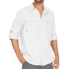 Mens UPF Long Sleeve Shirt UV Sun Protection Hiking Fishing Safari Quick Dry Cool Utility (5052 White XXL) view 1