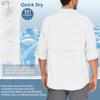 Mens UPF Long Sleeve Shirt UV Sun Protection Hiking Fishing Safari Quick Dry Cool Utility (5052 White XXL) view 3