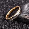 NUNCAD 4mm Rings for Men Women Two-Tone 14K Gold-Plated Tungsten Wedding Bands Silver-Plated Promise Ring Step Edges Size 8.5 view 2