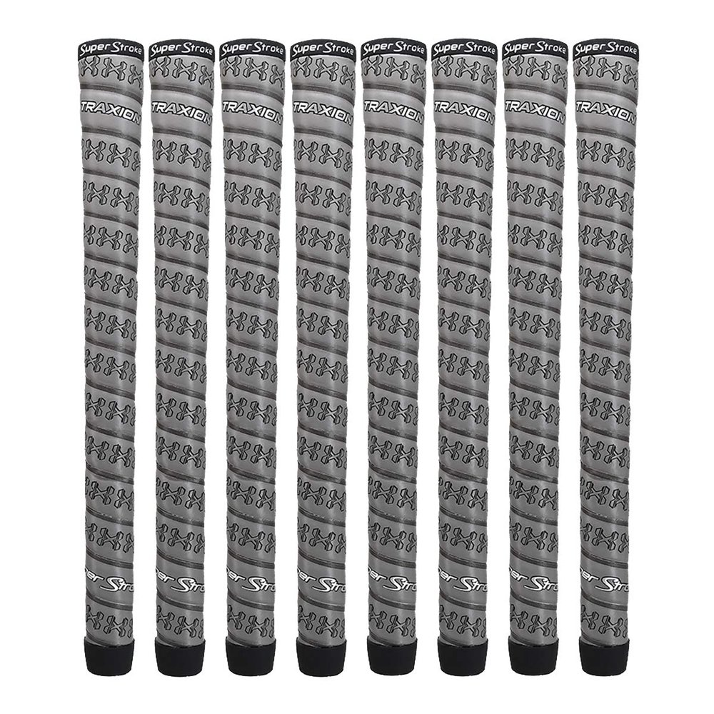 Golf Bundle 8 Grips Super Stroke Traxion Wrap Club Grip - Oversize - Gray