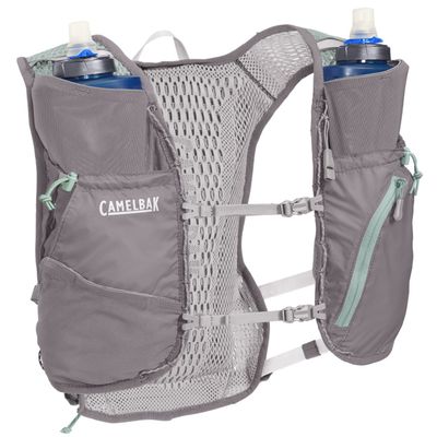 CamelBak Womens Zephyr Running Hydration Vest 34oz  Body Mapping Technology, Silver/Blue Haze