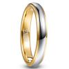 NUNCAD 4mm Rings for Men Women Two-Tone 14K Gold-Plated Tungsten Wedding Bands Silver-Plated Promise Ring Step Edges Size 11.5 view 1